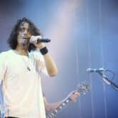 Chris Cornell performing at a concert in Borlänge, Sweden.