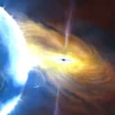 A supermassive black hole undergoing black hole accretion.