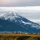Emigrant Peak is seen beyond Paradise Valley in Montana.