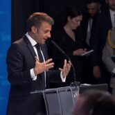 Emmanuel Macron speaks at the Bratislava Forum
