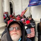 James Breheny, a New Jersey Oath Keeper, seen outside the Capitol building on January 6, 2021.