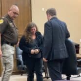 Jessica Burgess, convicted in the concealing and burning of the fetus in her daughter's late term abortion, is led away after sentencing.