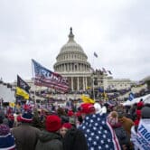 A photo shows the crowd gathered outside the U.S. Capitol on Jan. 6, 2021.