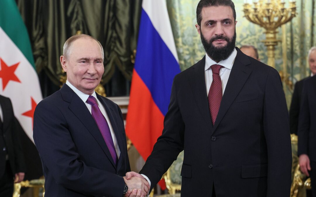 Putin hosts Syria’s interim leader for talks, with Russian military bases on the agenda