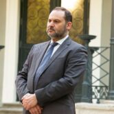 The Minister of Transport, Mobility and the Urban Agenda, Jose Luis Abalos, visits the Jose Ortega y Gasset-Gregorio Marañon Foundation on June 25, 2020, in Madrid, Spain. (Oscar Gonzalez / NurPhoto via AFP)