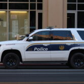 Phoenix police supervisor SUV parked downtown