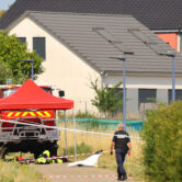 Emergency responders secure crash scene