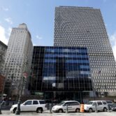 The United States Court of International Trade stands in front of the Jacob K. Javits Federal Building in Lower Manhattan.